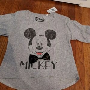 Juniors mickey mouse crop tshirt